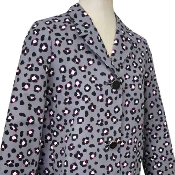 Kate Spade New York Cyber Cheetah Leopard Print Trench Coat Jacket $548 Small - Picture 3 of 4